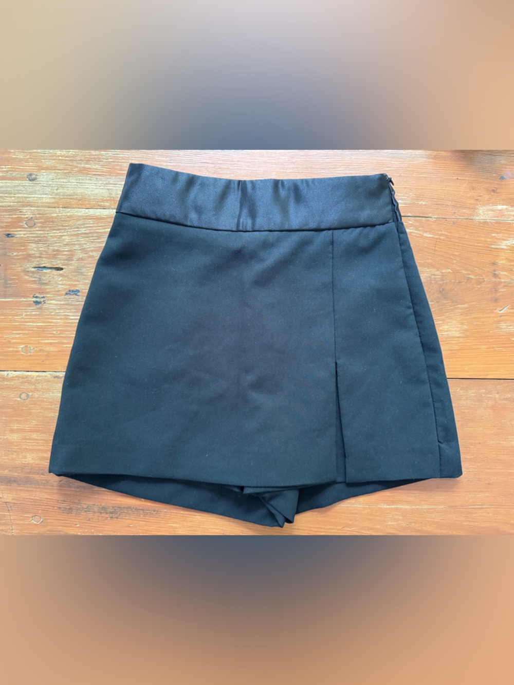 ZARA Black Satin Mini Skirt with Subtle Shine